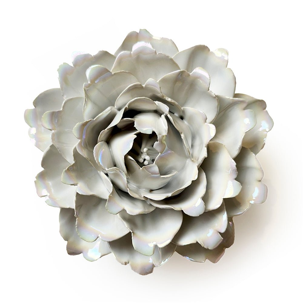 Ceramic Flowers With Keyhole For Hanging On Walls Pearl Collection - Chive Ceramics Studio - Ceramic Flowers - Chive Ceramics Studio