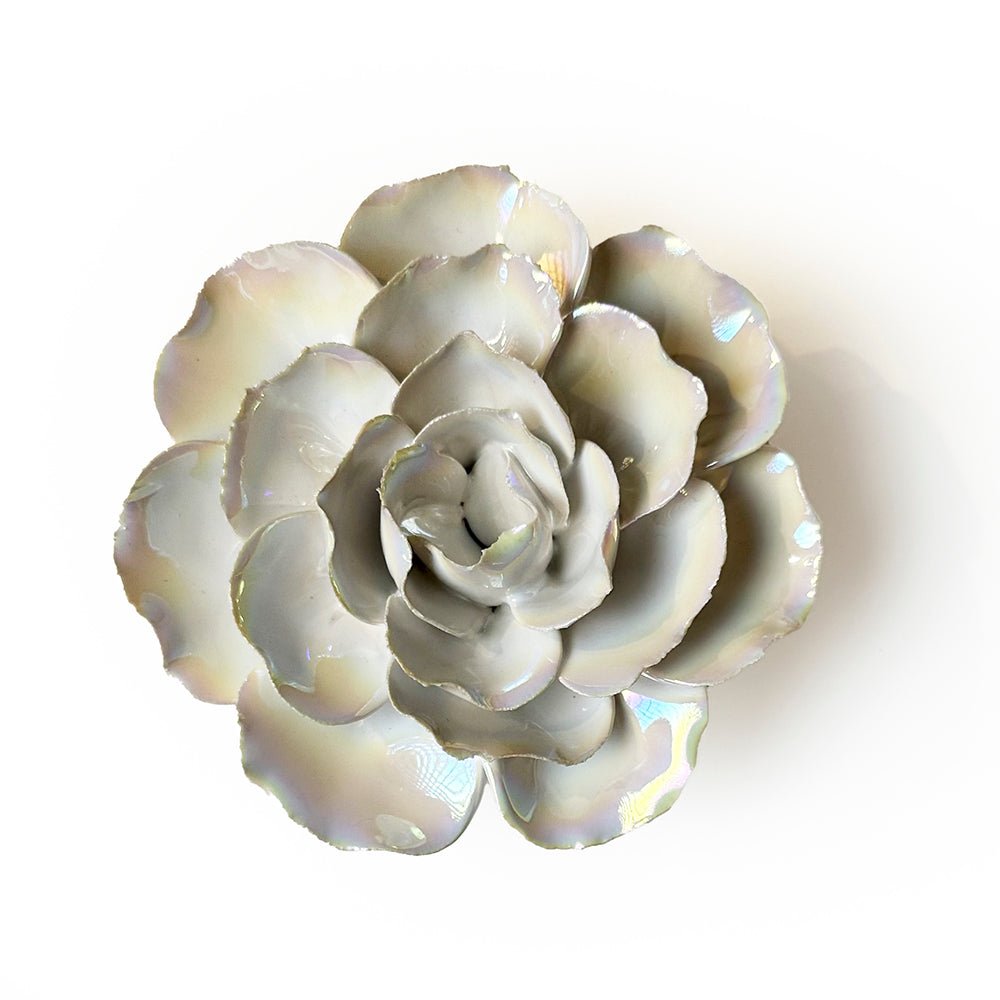 Ceramic Flowers With Keyhole For Hanging On Walls Pearl Collection - Chive Ceramics Studio - Ceramic Flowers - Chive Ceramics Studio