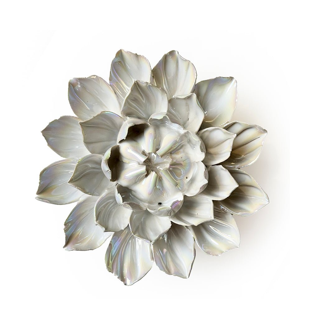 Ceramic Flowers With Keyhole For Hanging On Walls Pearl Collection - Chive Ceramics Studio - Ceramic Flowers - Chive Ceramics Studio