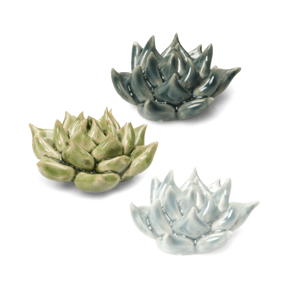 Ceramic Flower Tabletop Art Set of 3 Succulents - Chive Ceramics Studio - Ceramic Flowers - Chive US