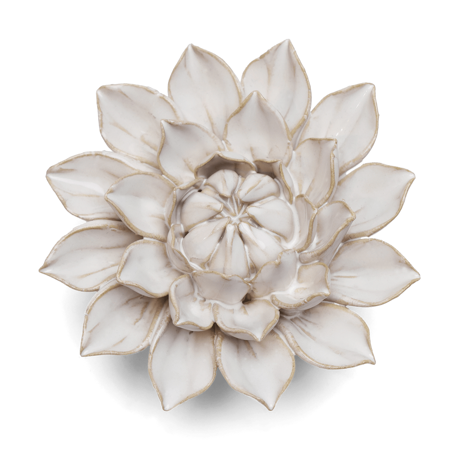 Coastal Ivory Ceramic Flowers With Keyhole For Hanging On Walls - Chive Ceramics Studio - Ceramic Flowers - Chive Ceramics Studio