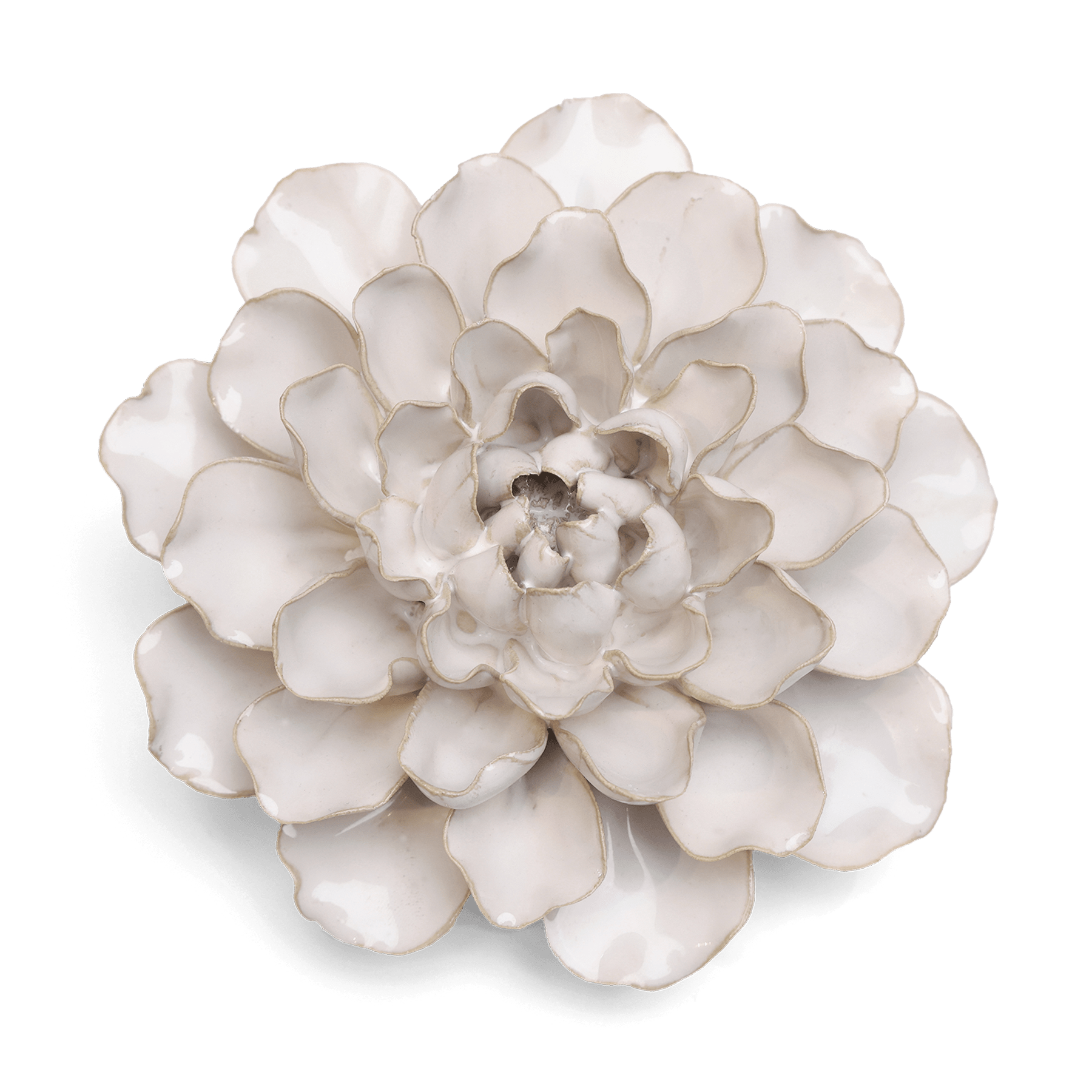 Coastal Ivory Ceramic Flowers With Keyhole For Hanging On Walls - Chive Ceramics Studio - Ceramic Flowers - Chive Ceramics Studio