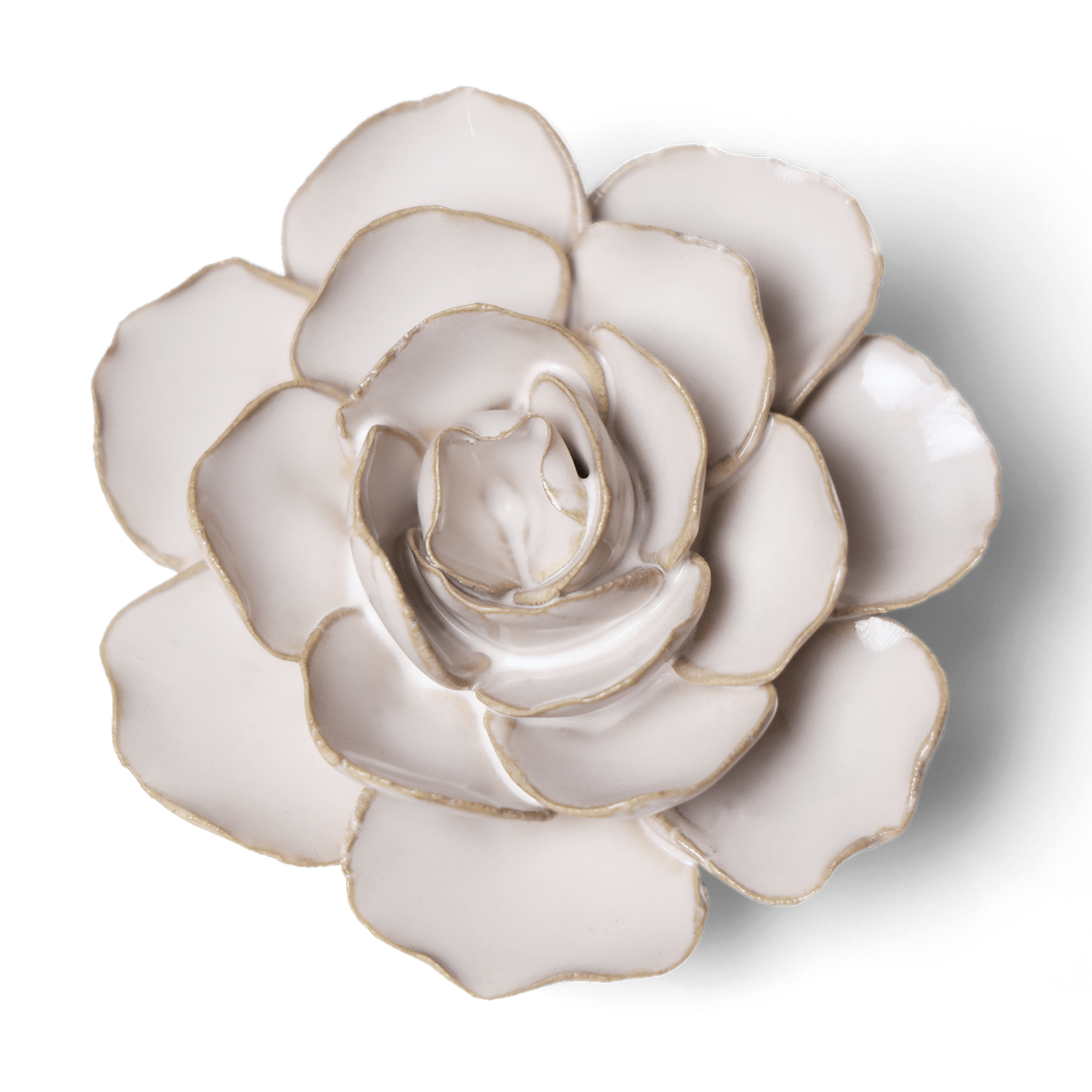 Coastal Ivory Ceramic Flowers With Keyhole For Hanging On Walls - Chive Ceramics Studio - Ceramic Flowers - Chive Ceramics Studio