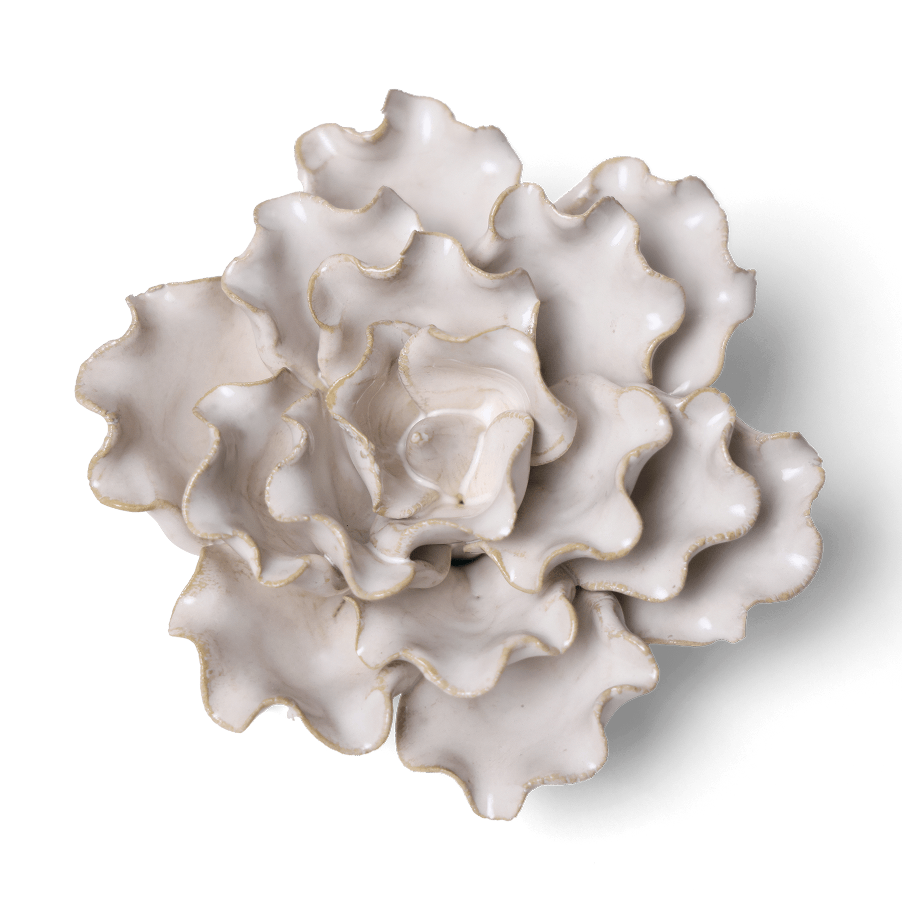 Coastal Ivory Ceramic Flowers With Keyhole For Hanging On Walls - Chive Ceramics Studio - Ceramic Flowers - Chive Ceramics Studio