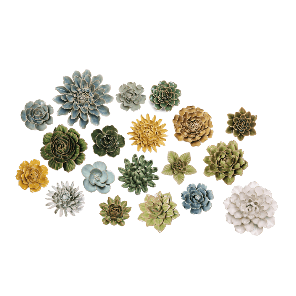 Ceramic Flower English Garden Curated Collection #1 - Chive Ceramics Studio - Ceramic Flower Sets - Chive Ceramics Studio
