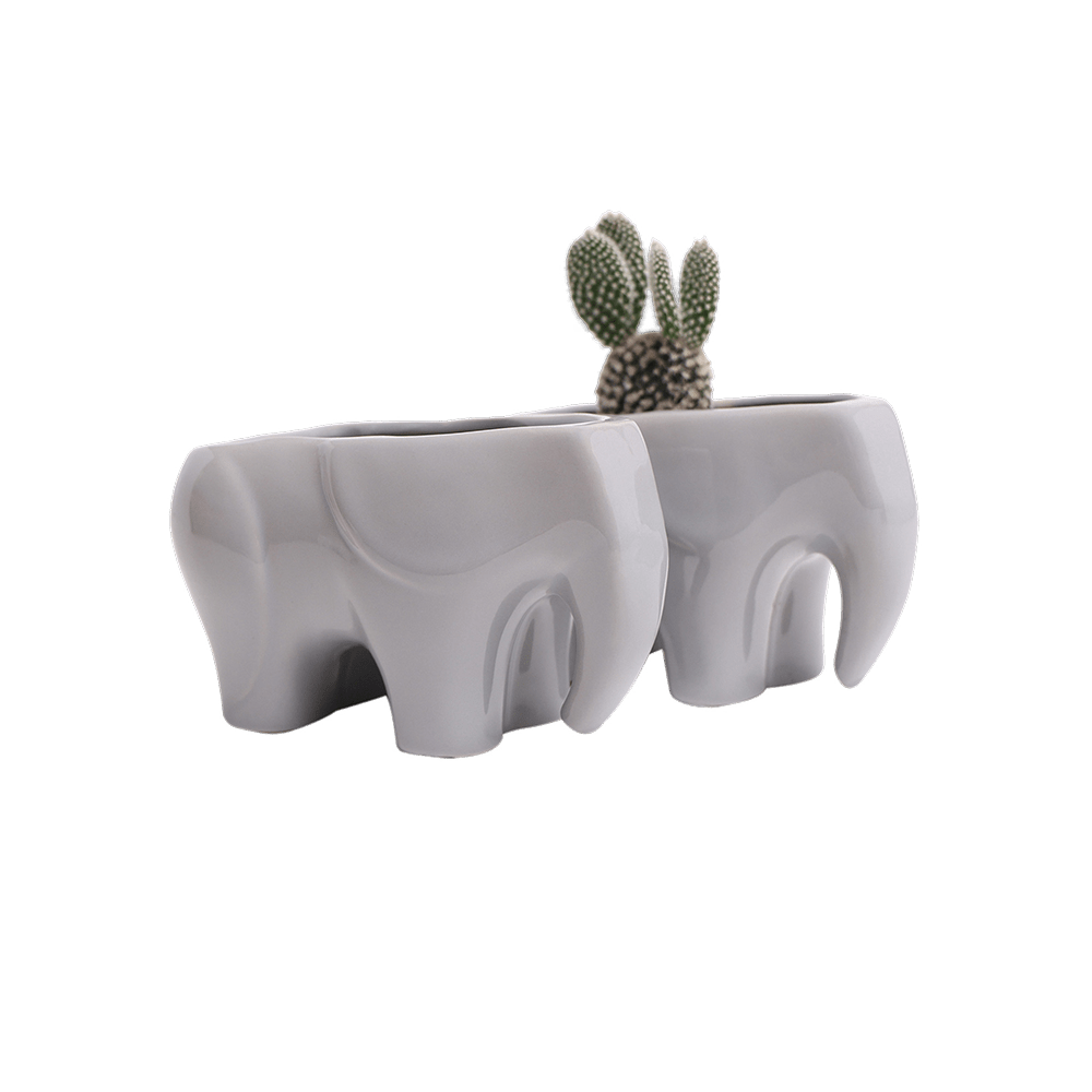 Elephant Ceramic Indoor Plant Pot For Succulents - Chive Ceramics Studio - Pots - Chive US