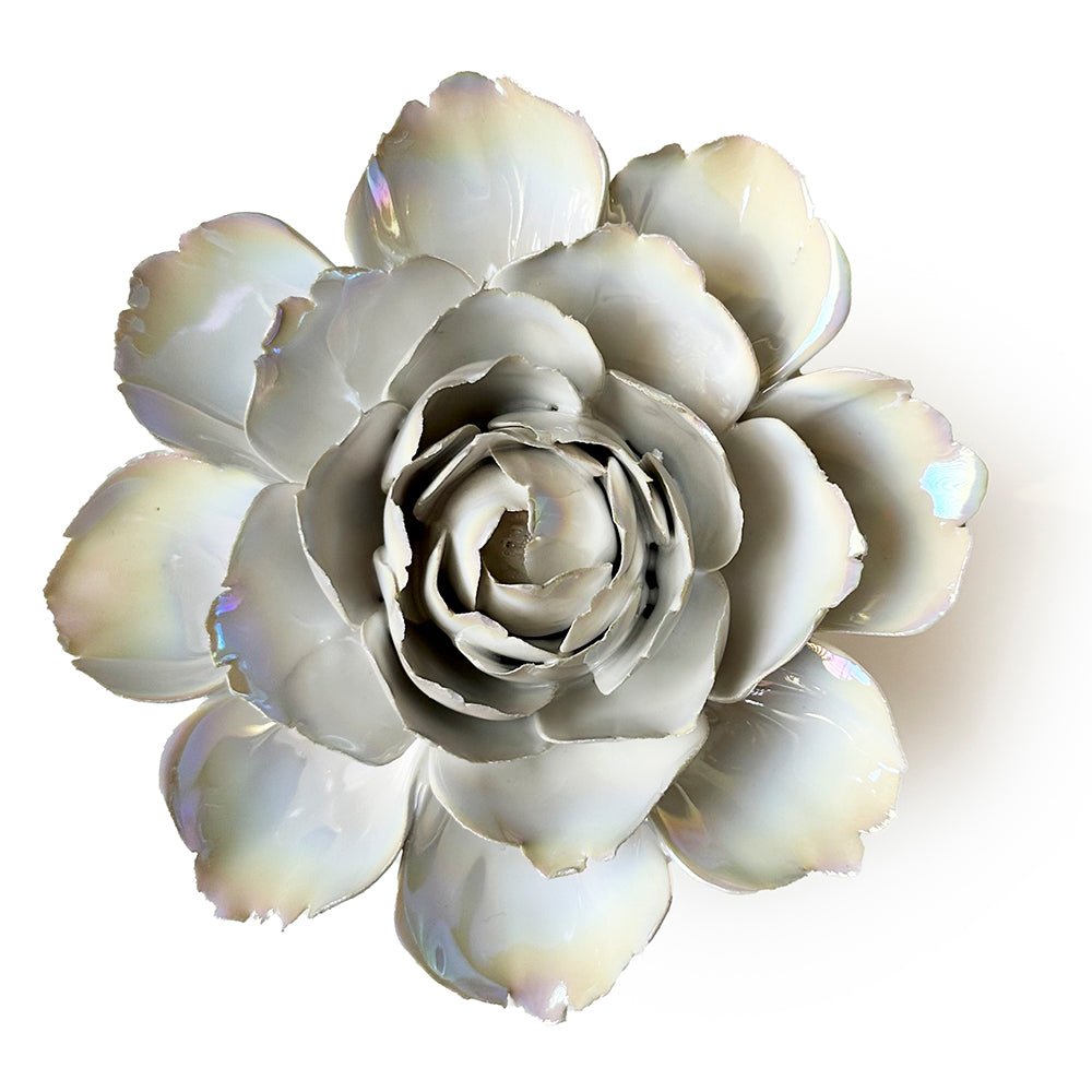 Ceramic Flowers With Keyhole For Hanging On Walls Pearl Collection - Chive Ceramics Studio - Ceramic Flowers - Chive Ceramics Studio