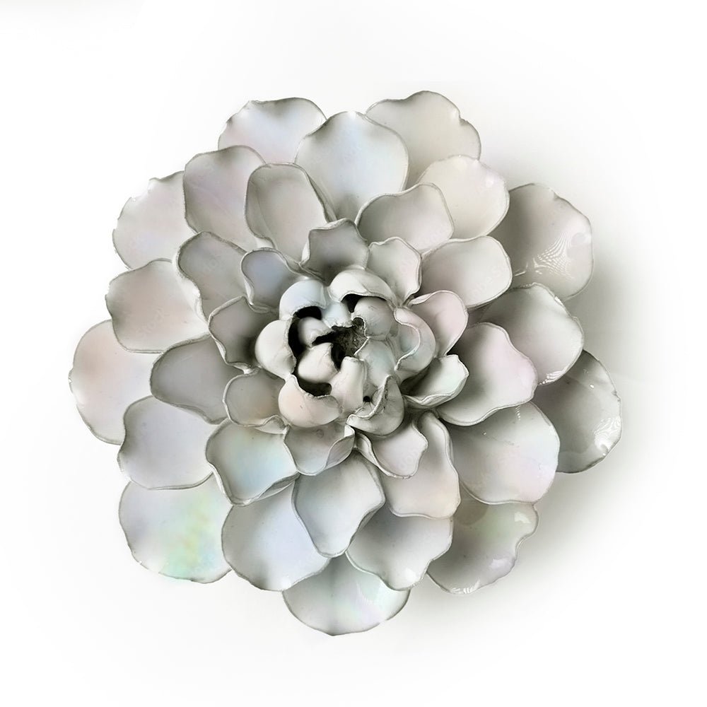 Ceramic Flowers With Keyhole For Hanging On Walls Pearl Collection - Chive Ceramics Studio - Ceramic Flowers - Chive Ceramics Studio