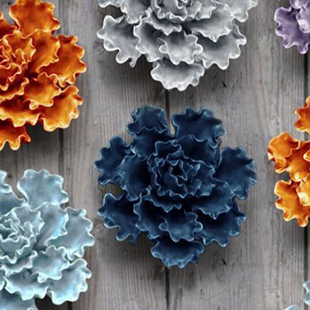 Ceramic Flowers With Keyhole For Hanging On Walls Collection 10 - Chive Ceramics Studio - Ceramic Flowers - Chive Ceramics Studio