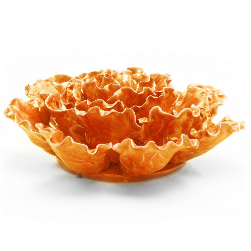 Ceramic Flower Lettuce Orange XL - Chive Ceramics Studio - Ceramic Flowers - Chive US