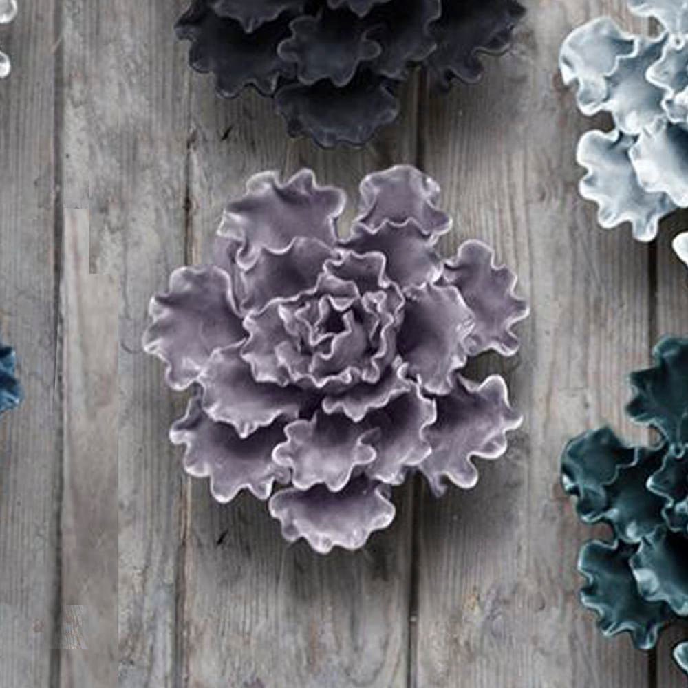 Ceramic Flowers With Keyhole For Hanging On Walls Collection 10 - Chive Ceramics Studio - Ceramic Flowers - Chive Ceramics Studio