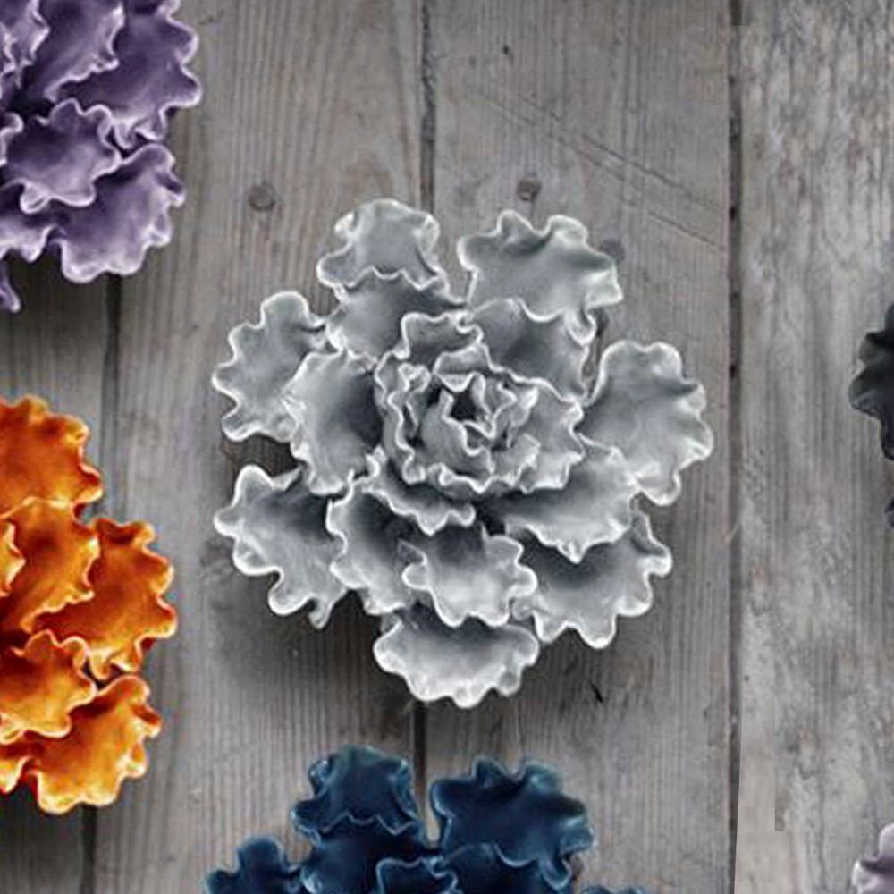Ceramic Flowers With Keyhole For Hanging On Walls Collection 10 - Chive Ceramics Studio - Ceramic Flowers - Chive Ceramics Studio