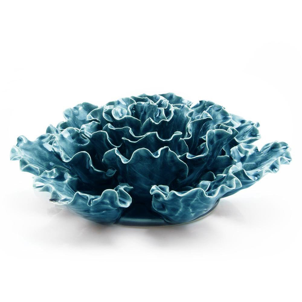 Ceramic Flower Lettuce Teal XL - Chive Ceramics Studio - Ceramic Flowers - Chive US
