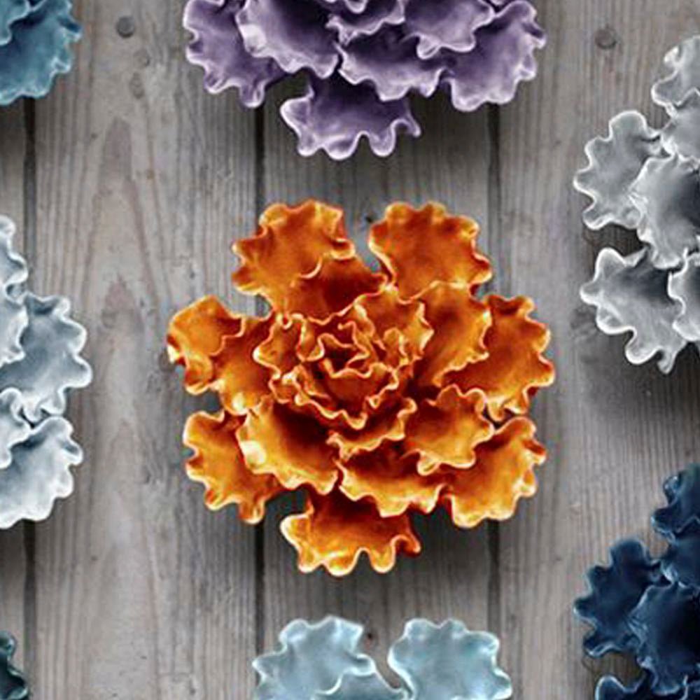 Ceramic Flowers With Keyhole For Hanging On Walls Collection 10 - Chive Ceramics Studio - Ceramic Flowers - Chive Ceramics Studio
