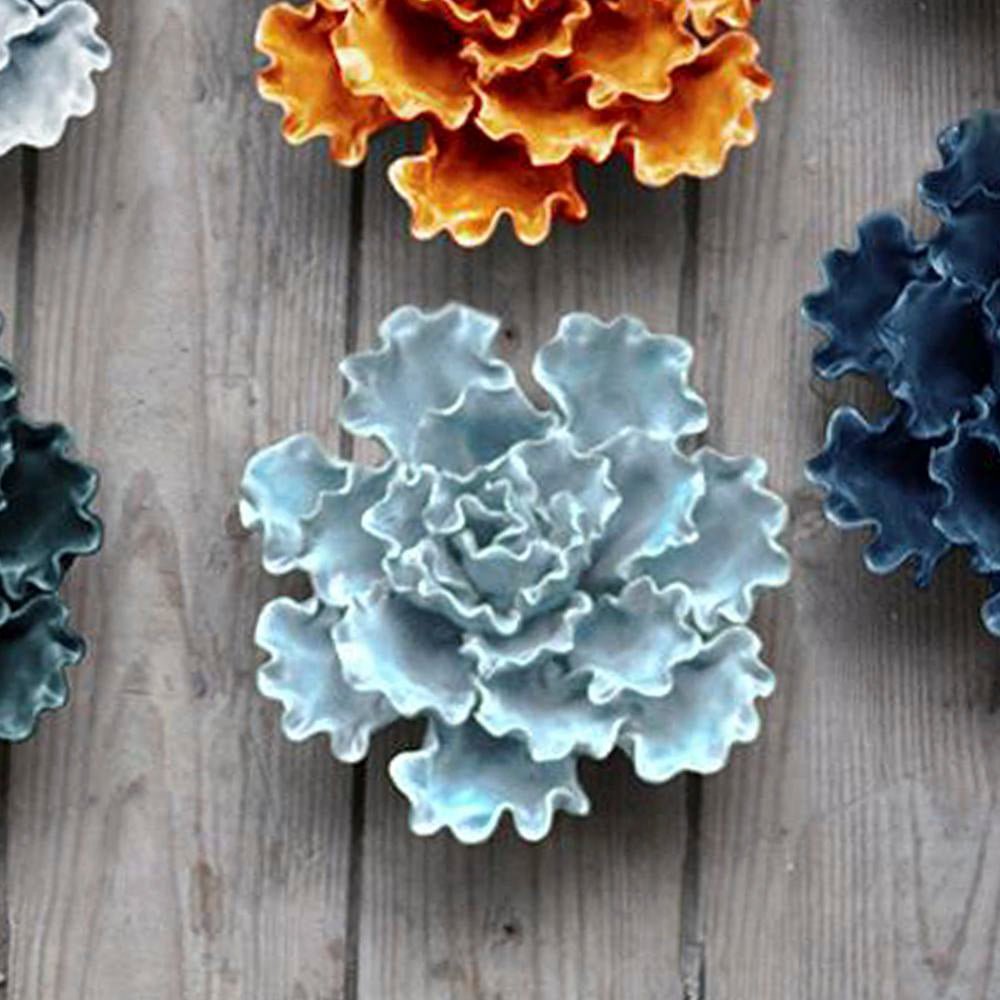 Ceramic Flowers With Keyhole For Hanging On Walls Collection 10 - Chive Ceramics Studio - Ceramic Flowers - Chive Ceramics Studio